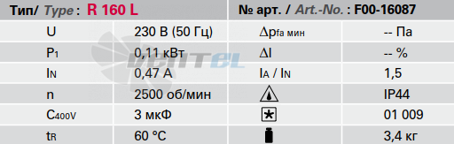 Rosenberg R 160 L STAHL - описание, технические характеристики, графики